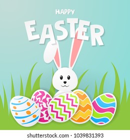 Happy Easter greeting card. Vector illustration