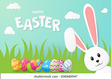 Happy Easter greeting card. Vector illustration