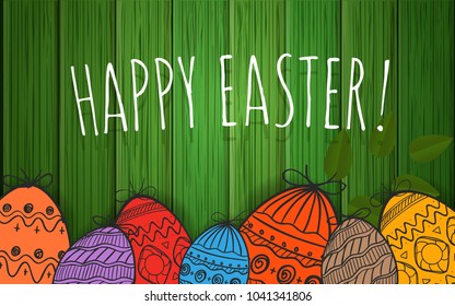 Happy Easter greeting card. Vector poster