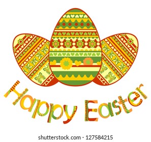 Happy Easter Greeting Card, Vector Version