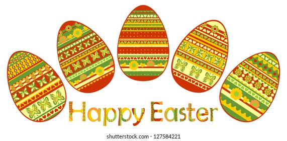 Happy Easter Greeting Card, Vector Version