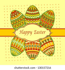 Happy Easter Greeting Card, Vector Version