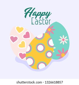 Happy Easter greeting card. Vector illustration