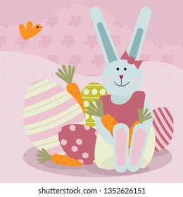 Happy Easter greeting card. Vector illustration - Vector graphics