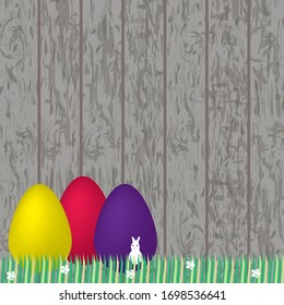Happy Easter greeting card vector. Easter eggs vector illustration. Traditional Easter decorations.	