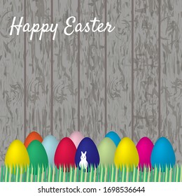 Happy Easter greeting card vector. Easter eggs vector illustration. Traditional Easter decorations.	