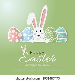 Happy Easter greeting card. Vector illustration