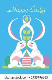 Happy easter! Easter greeting card. Vector illustration.