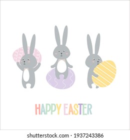 happy easter greeting card vector illustration