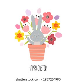 happy easter greeting card vector illustration