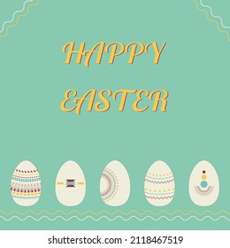 Happy Easter greeting card. Vector illustration.