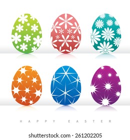 Happy Easter greeting card vector art/Easter eggs design illustration