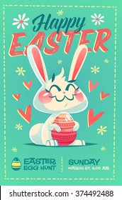 Happy Easter greeting card. Vector illustration