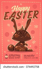 Happy Easter greeting card. Vector illustration