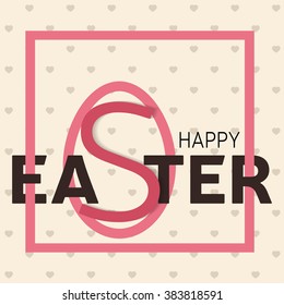 Happy Easter greeting card. Vector illustration.