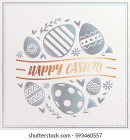 Happy Easter greeting card. Vector illustration