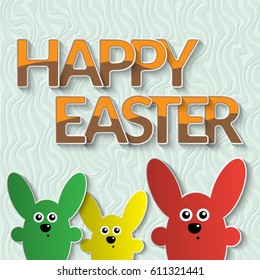 Happy Easter greeting card. Vector holiday illustration