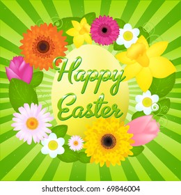 Happy Easter Greeting Card, Vector Illustration
