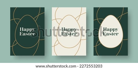 Happy Easter Greeting Card. Vector Design Template for Easter Holiday. Collection of Elegant and Trendy Easter Card Templates with Geometric Easter Egg Illustration. Stock Vector