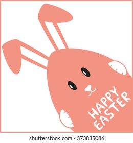 Happy Easter greeting card. Vintage vector illustration.