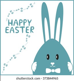 Happy Easter greeting card. Vintage vector illustration.