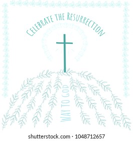 Happy easter greeting card Way to God