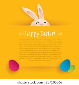 Happy Easter! Easter greeting card. Wide copy space for text.