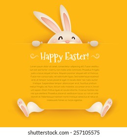 Happy Easter! Easter greeting card. Wide copy space for text.