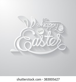 Happy Easter Greeting Card.Hand lettering.Vector illustration