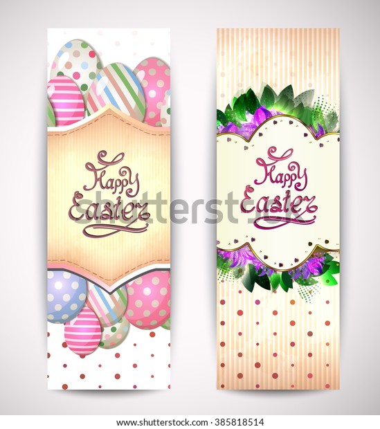 Happy Easter\
greeting cards on a paper\
background