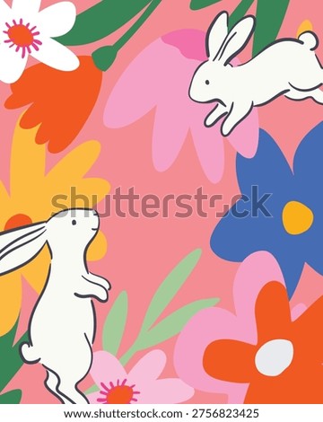 Happy Easter greeting cards, posters, and covers with modern minimalist designs, featuring pastel florals, hand-drawn eggs, and cute bunny illustrations.