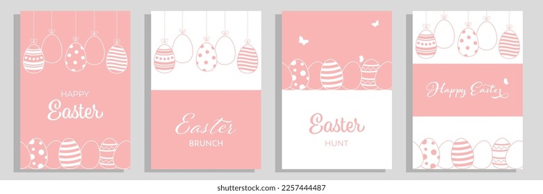 Juego de tarjetas de felicitación de Pascua.	