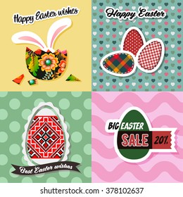 Happy Easter Greeting Cards Set