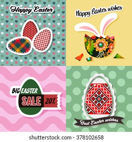 Happy Easter Greeting Cards Set