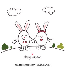 Happy Easter greeting card.vector