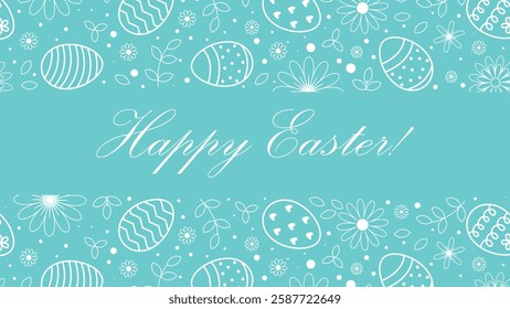 Happy Easter greeting horizontal banner