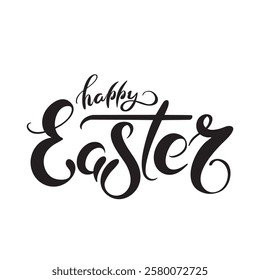 Happy Easter Greeting lettering. The single word Easter on a white background.