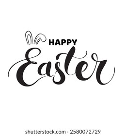 Happy Easter Greeting lettering. The single word Easter on a white background.