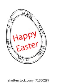 The Happy Easter Greeting  rubber stamp stamp. vector