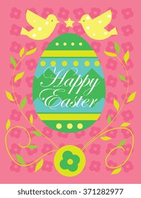 Happy Easter greeting vector illustration. Spring holiday concept.