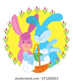 Happy Easter greeting vector illustration. Spring holiday concept.