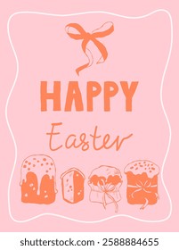 Happy Easter greeting vertical greeting card