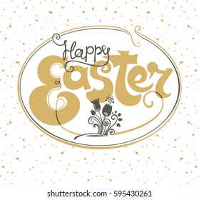 Happy Easter greeting vintage card. 