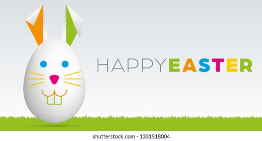 Happy Easter greetings card colorful