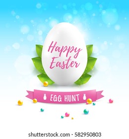 Happy Easter greetings card design with Egg. Vector illustration
