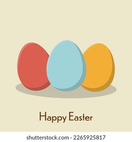 Feliz tarjeta de saludos de Pascua. Ilustración vectorial de huevos de Pascua.