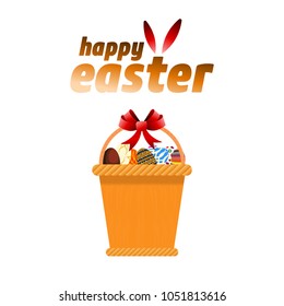 Happy Easter greetings card with elegent design vector