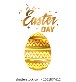 Happy Easter greetings card with elegent design vector