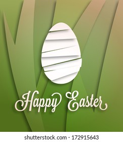 Happy Easter Greetings Card In Paper Cut Style - Vector Illustration For Design