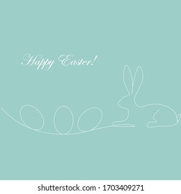 Happy easter greetings green card with egg, vector illustration